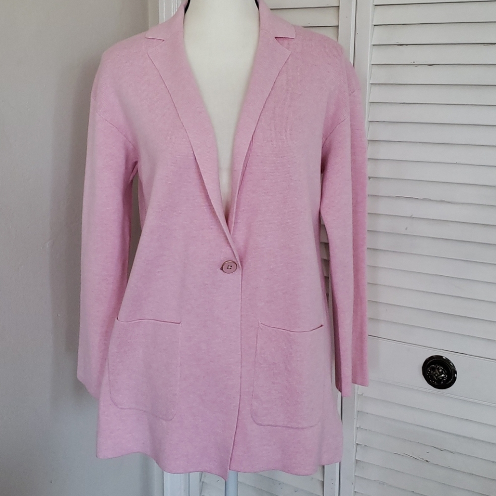 NWT TALBOTS Light Pink Cardigan Jacket w/Pockets
